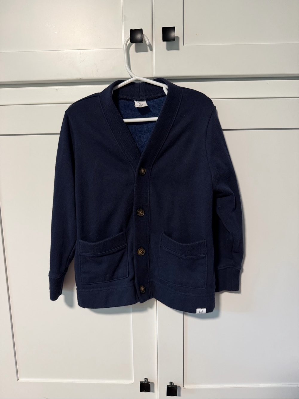 GAP Boys Navy Button Cardigan with Front Pockets
